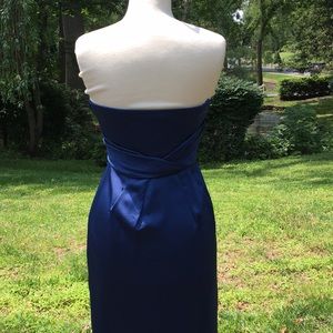 Navy Satin look Cocktail. Hand washable line dry.